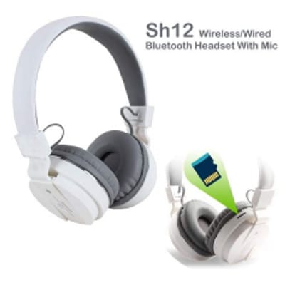 SH-12 Wireless Bluetooth Headphone With Mic