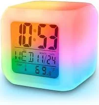 7 Color Changing Glowing LED Digital Alarm Desk Clock