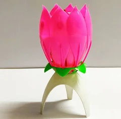 Musical Lotus Birthday Rotating Candle