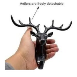 Deer Head Hooks Self Adhesve Deer Antler Hooks Hanger Decoratve Anmal Wall Key Holders.jpg