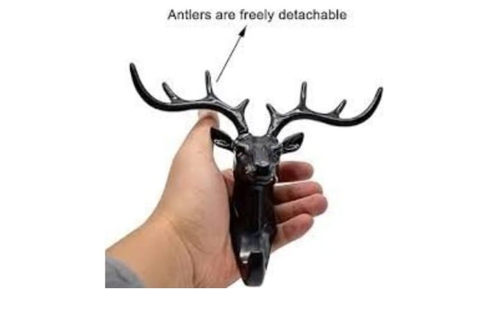 Deer Head Hooks Self Adhesve Deer Antler Hooks Hanger Decoratve Anmal Wall Key Holders.jpg