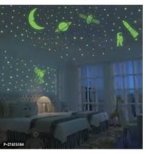 DreamKraft 3 cm Glow n the Dark Galaxy of Stars wth Moon Radum Nght Glow wall stckers.jpg