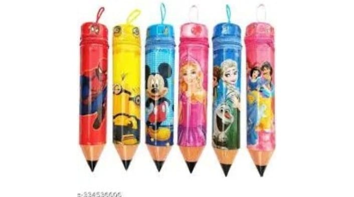 PENCL SHAPE POUCH CARTOON CHARACTER Art Plastc Pencl Box.jpg