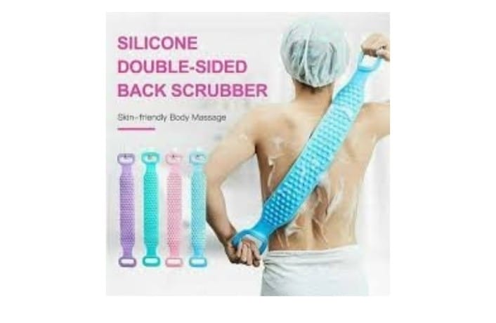 Slcone Back Scrubber Bath Belt DoubleSded Massage Body Wash Brush Shower Exfolatng Belt.jpg